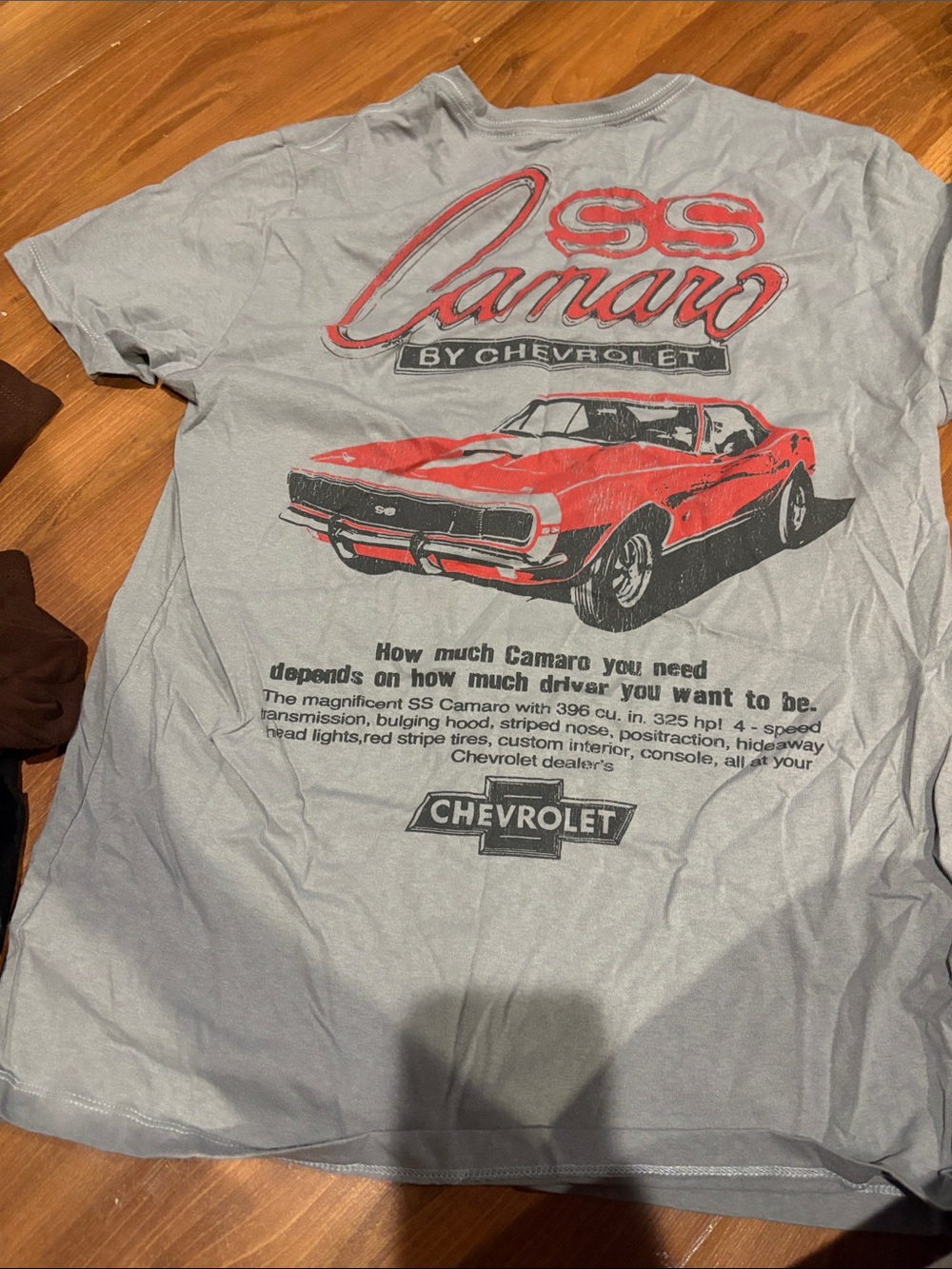 Old Navy SS Camaro Graphic Tee - Light Gray with Red Print